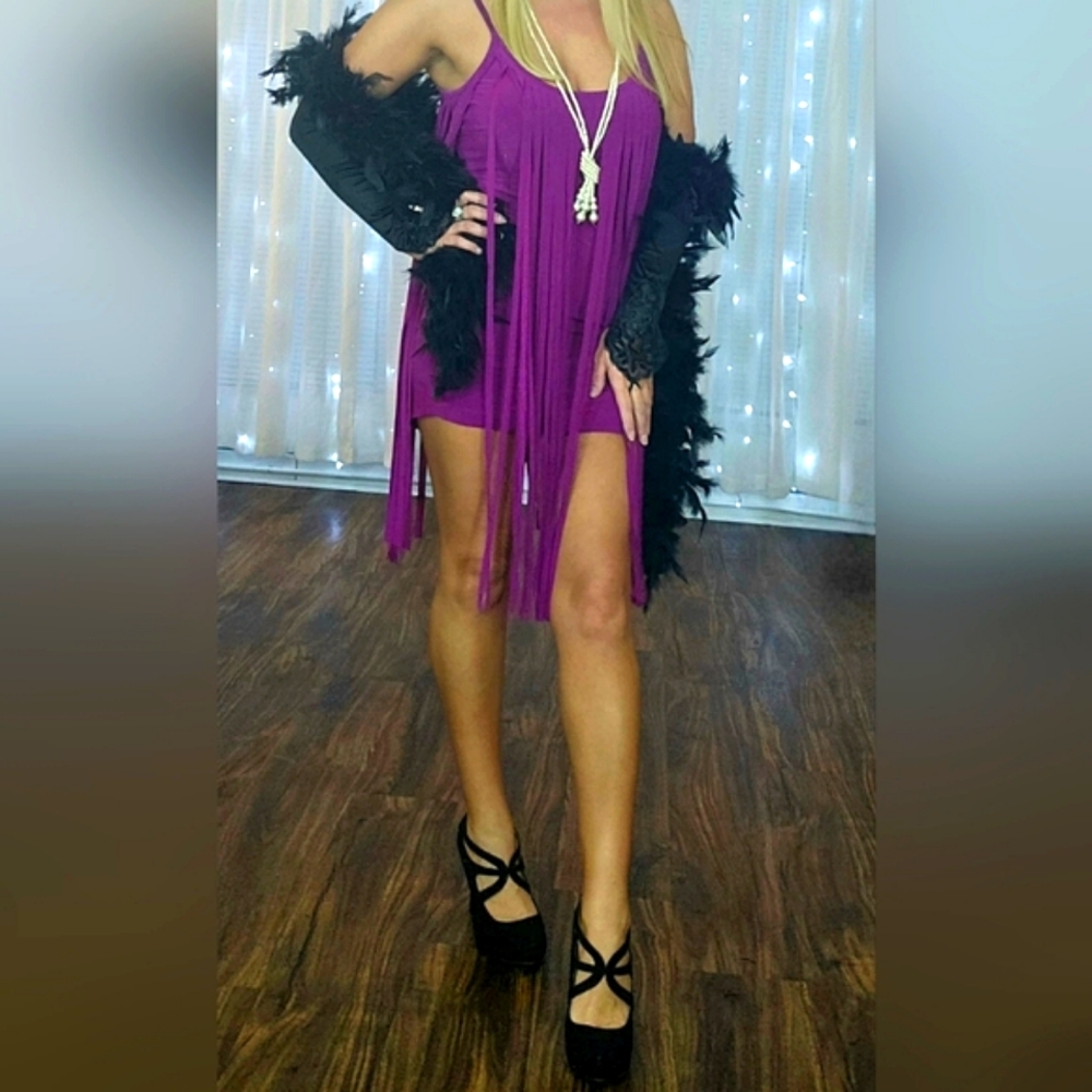💜💜💜Venus MINI Fringe Flapper Girl Dress Costume💜💜💜